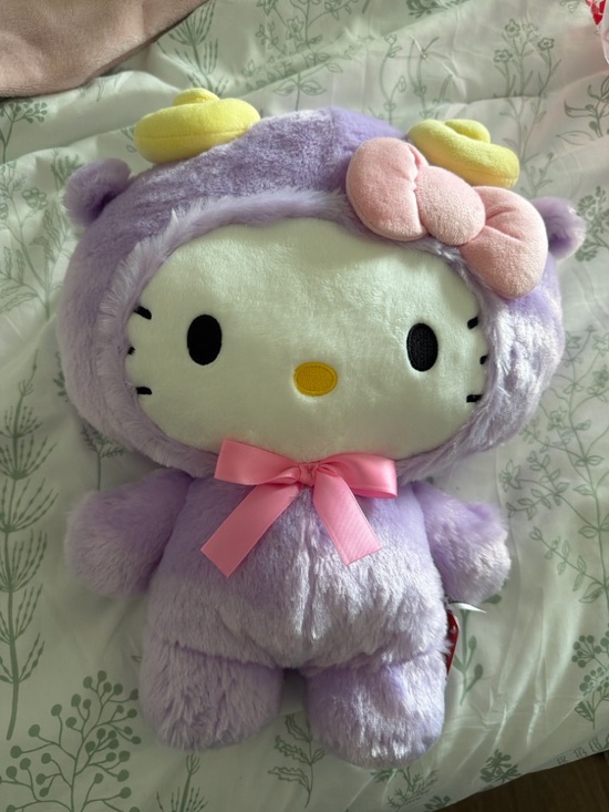 Sanrio Other - Sanrio Hello Kitty Lavender Plush with Pink Bow and Yellow Horns
